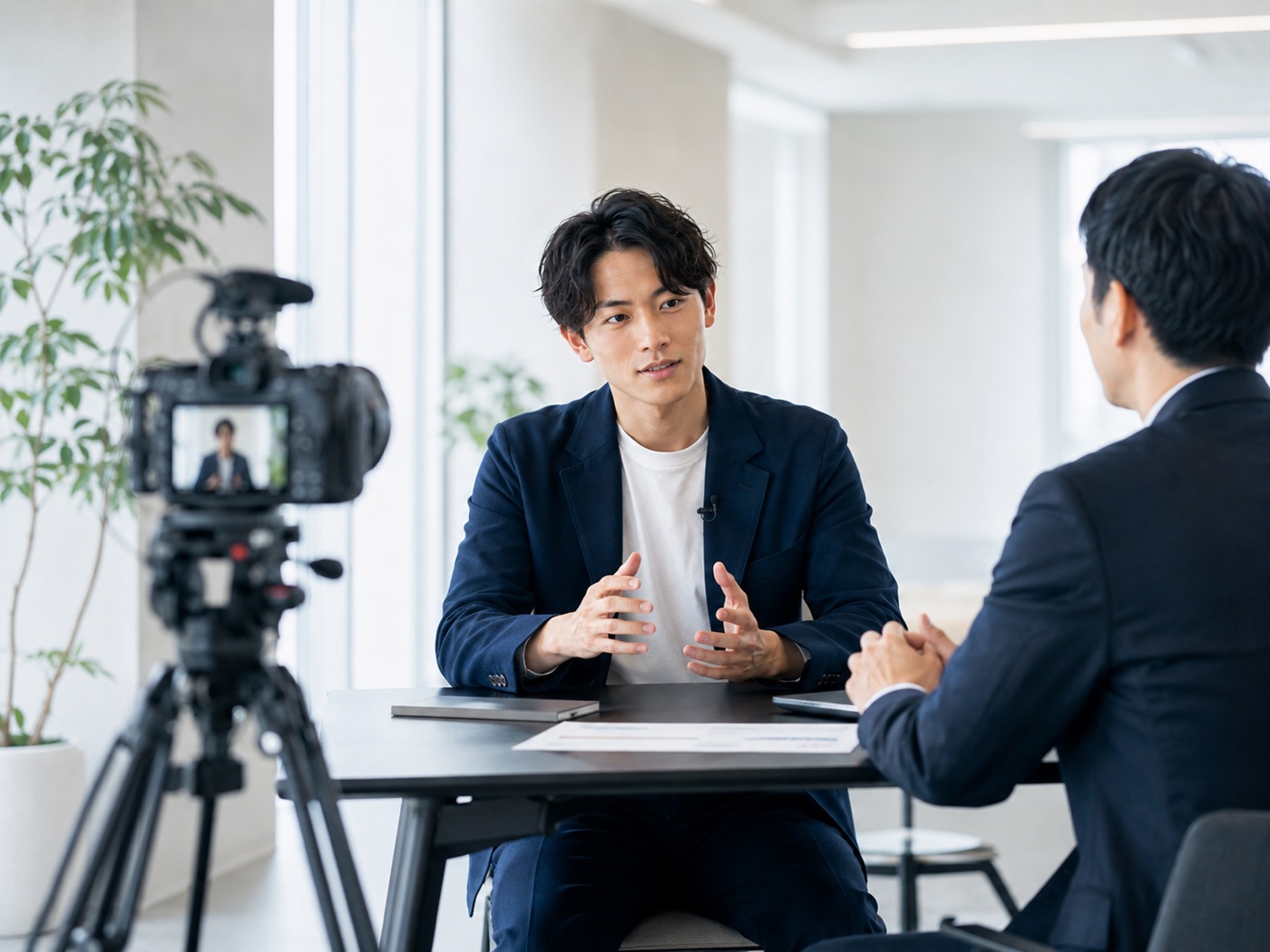 企業インタビュー動画を撮影する様子